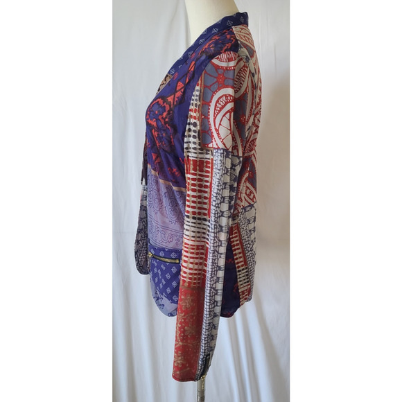 Desigual By Christian Lacroix Womens Multicolor Patchwork Mesh Jacket US 10 - Picture 5 of 7